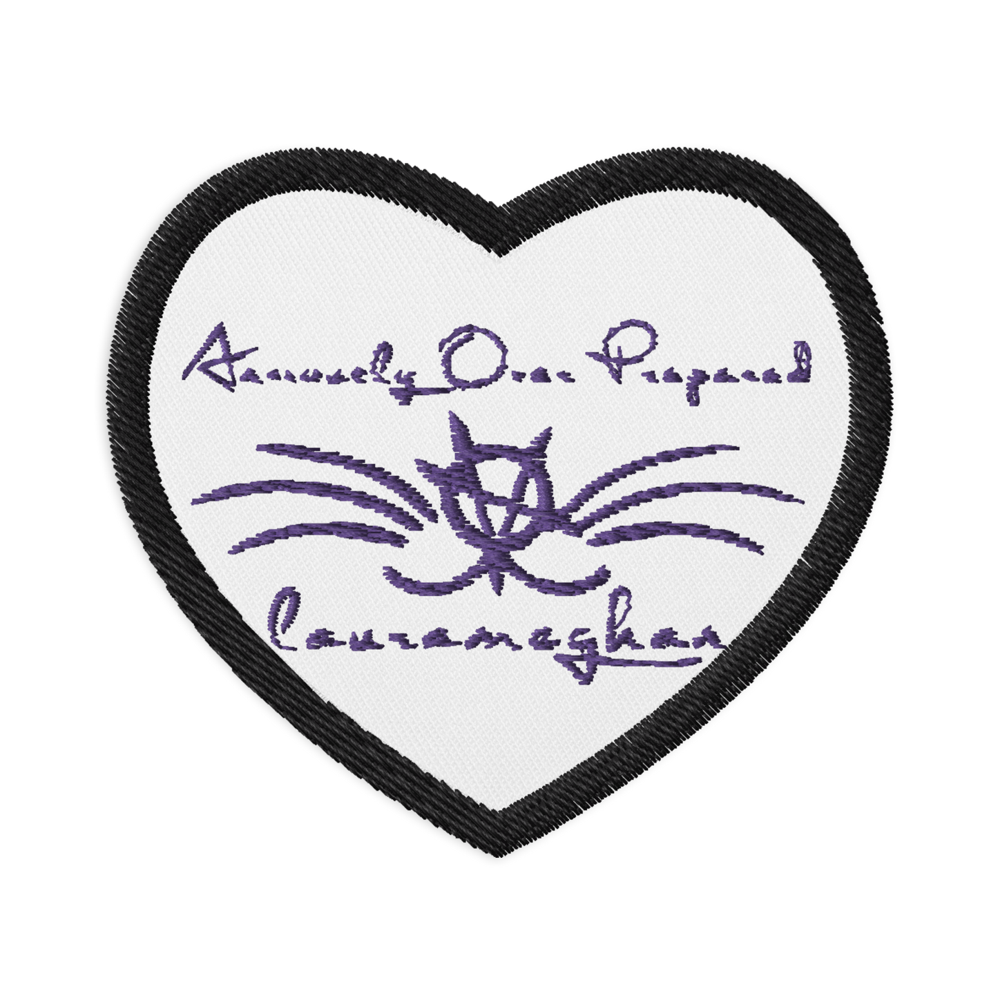 lauramegan 徽标心形刺绣补丁