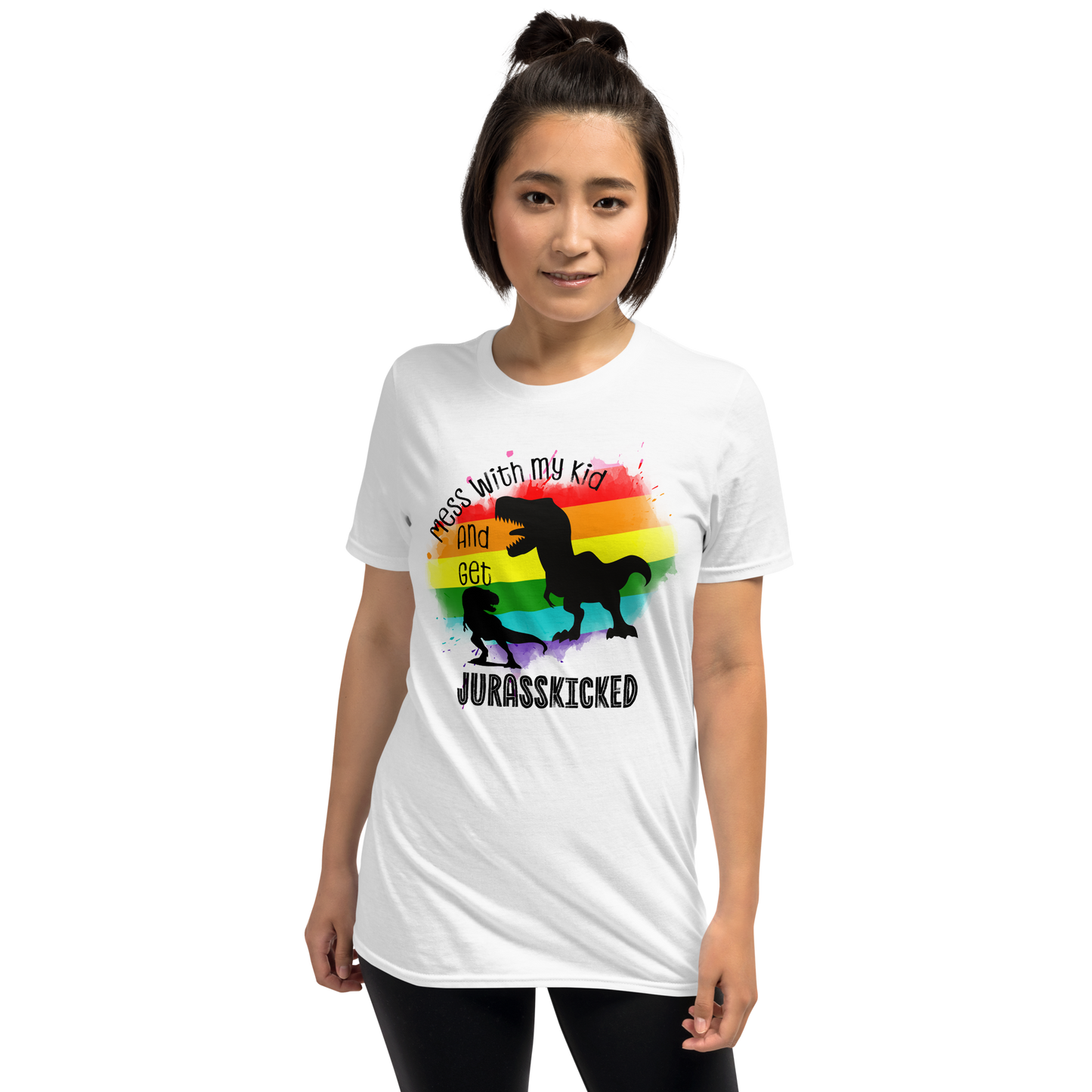 Jurasskicked Rainbow Mom 短袖男女通用 T 恤(Crystalyn 出品)