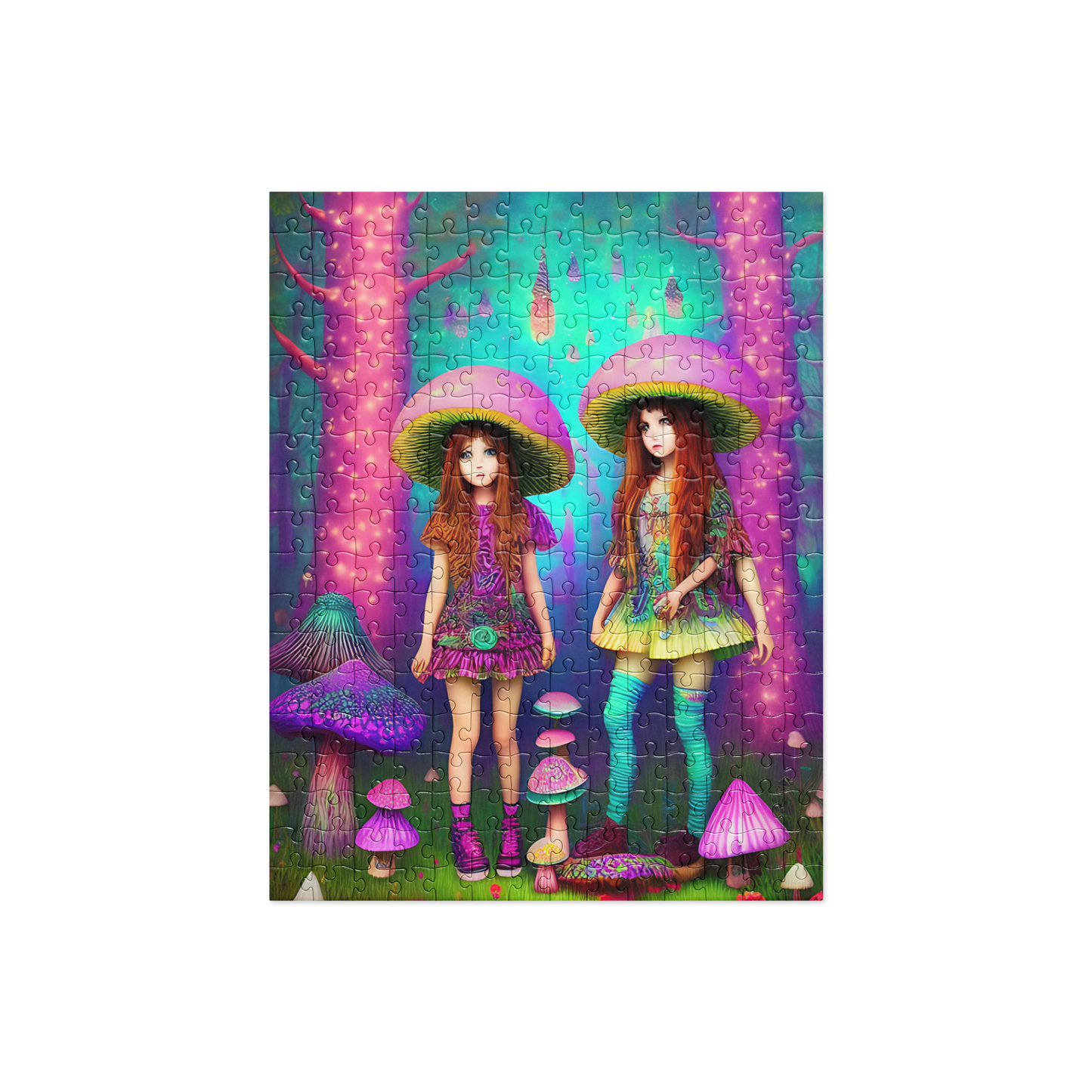 Psychedelic Shroom Fairies Jigsaw puzzle by laurameghan