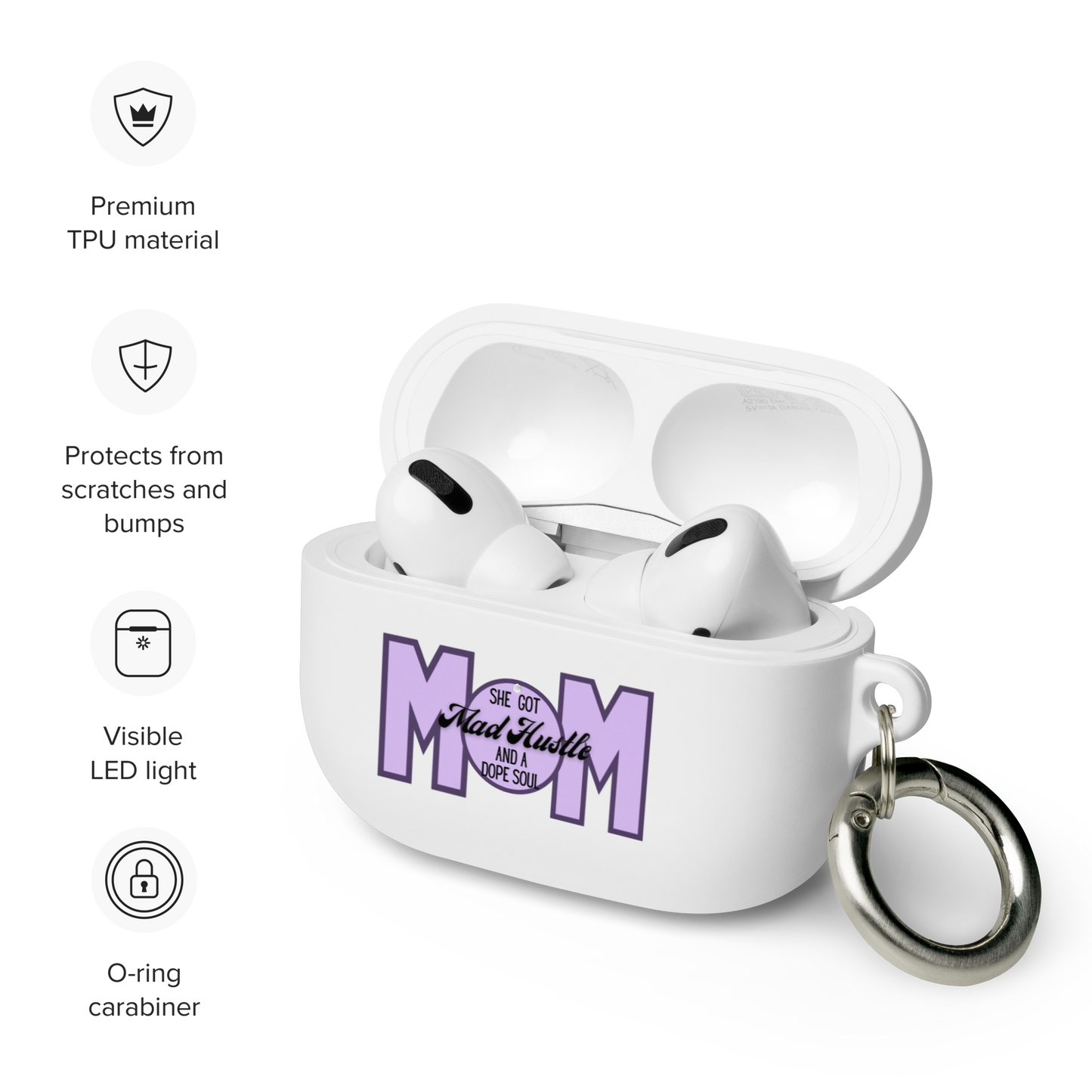 Mom Hustle AirPods® 橡胶保护套,由 lauramegan 出品