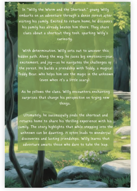 Willy the Worm and the Shortcut - A Children's Book by J Stephen Brooks and laurameghan